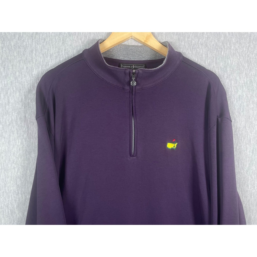 Masters Clubhouse Collection Mens XL Purple 1/4 Zip Luxury Cotton Pullover Golf